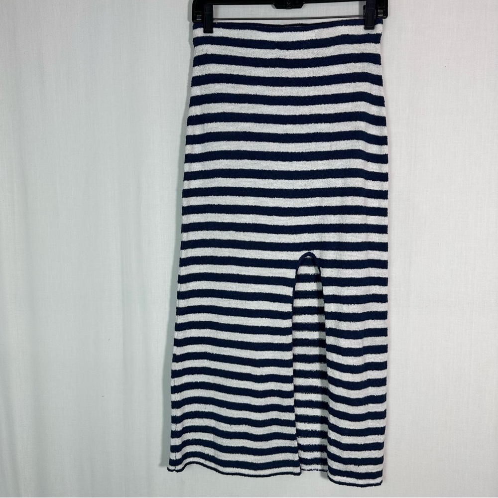 Striped Navy and White Pencil Skirt